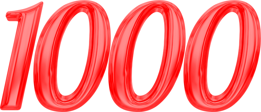 Number 1000 red